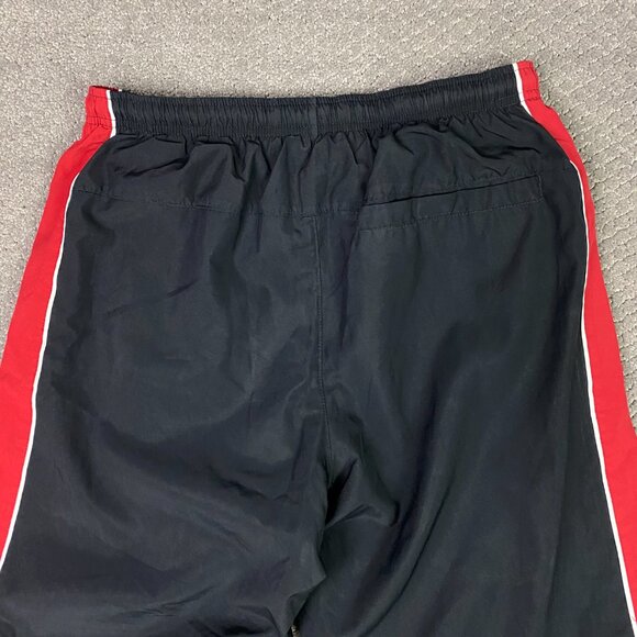 Vintage Nike Woven Track Pants Men's Medium Black Red Stripe Ankle Zip Y2K 2000s - Picture 7 of 14